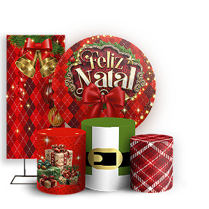 KIT Redondo Trio e Faixa - Natal - Sublimado 3D