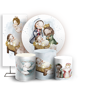 KIT Redondo Trio e Faixa - Natal - Sublimado 3D