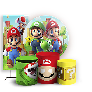 KIT Redondo Trio e Faixa - Super Mario - Sublimado 3D