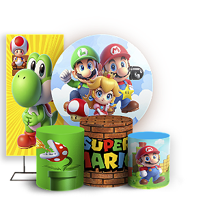 KIT Redondo Trio e Faixa - Super Mario - Sublimado 3D