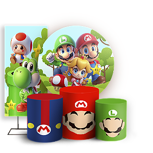 KIT Redondo Trio e Faixa - Super Mario - Sublimado 3D