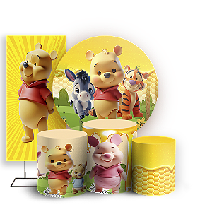 KIT Redondo Trio e Faixa - Ursinho Pooh - Sublimado 3D
