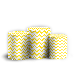 Trio Cilindro - Fundo Chevron Zig Zag - Sublimado 3D + Elástico