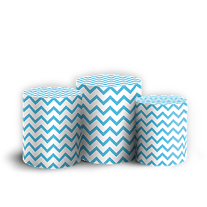 Trio Cilindro - Fundo Chevron Zig Zag - Sublimado 3D + Elástico