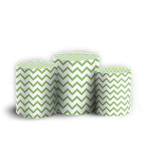 Trio Cilindro - Fundo Chevron Zig Zag - Sublimado 3D + Elástico