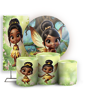 KIT Redondo Trio e Faixa - Tinker Bell Sininho - Sublimado 3D