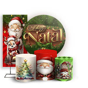 KIT Redondo Trio e Faixa - Natal - Sublimado 3D