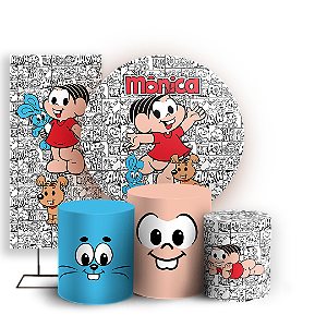 KIT Redondo Trio e Faixa - Monica Turma da Monica - Sublimado 3D