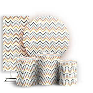 KIT Redondo Trio e Faixa - Fundo Chevron Zig Zag - Sublimado 3D