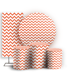 KIT Redondo Trio e Faixa - Fundo Chevron Zig Zag - Sublimado 3D