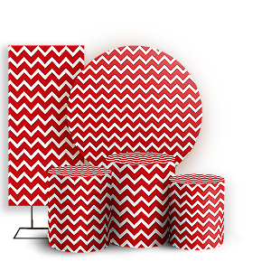 KIT Redondo Trio e Faixa - Fundo Chevron Zig Zag - Sublimado 3D