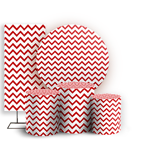 KIT Redondo Trio e Faixa - Fundo Chevron Zig Zag - Sublimado 3D