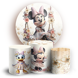KIT Redondo e Trio - Minnie Jardim - Sublimado 3D