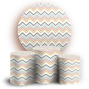 KIT Redondo e Trio - Fundo Chevron Zig Zag - Sublimado 3D