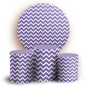 KIT Redondo e Trio - Fundo Chevron Zig Zag - Sublimado 3D