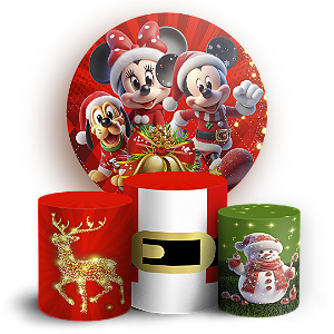 KIT Redondo e Trio - Mickey Natal - Sublimado 3D