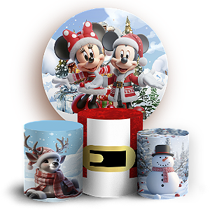 KIT Redondo e Trio - Mickey Natal - Sublimado 3D