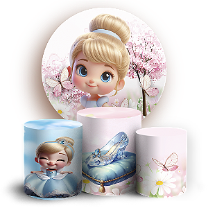 KIT Redondo e Trio - Cinderela - Sublimado 3D