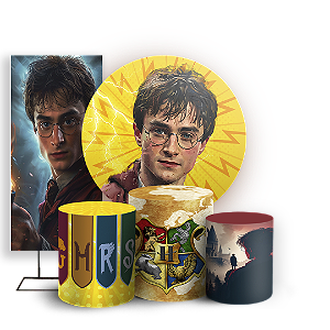 KIT Redondo Trio e Faixa - Harry Potter - Sublimado 3D