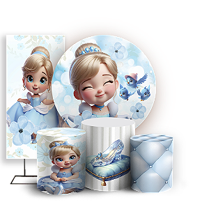 KIT Redondo Trio e Faixa - Cinderela - Sublimado 3D