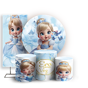 KIT Redondo Trio e Faixa - Cinderela - Sublimado 3D