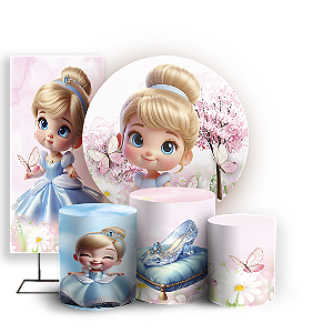 KIT Redondo Trio e Faixa - Cinderela - Sublimado 3D