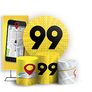 KIT Redondo Trio e Faixa - Aplicativo 99 - Sublimado 3D