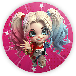 Capa Mini Painel Sublimado - Arlequina e Coringa