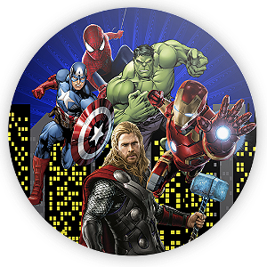 Painel Redondo - Herois - Sublimado 3D