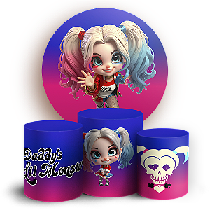 KIT Redondo e Trio - Arlequina e Coringa - Sublimado 3D