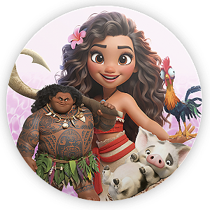 Painel Redondo - Moana - Sublimado 3D