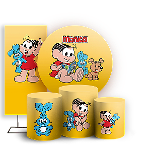 KIT Redondo Trio e Faixa - Monica   Turma da Monica - Sublimado 3D