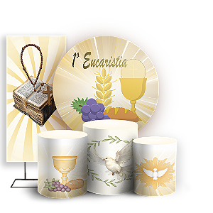 KIT Redondo Trio e Faixa - Religioso Eucaristia - Sublimado 3D
