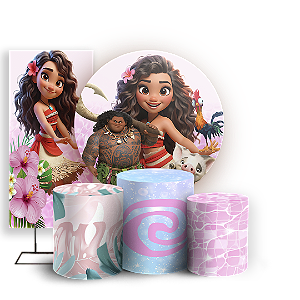 KIT Redondo Trio e Faixa - Moana - Sublimado 3D