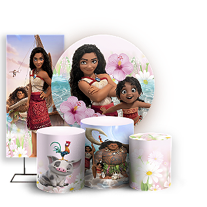 KIT Redondo Trio e Faixa - Moana - Sublimado 3D
