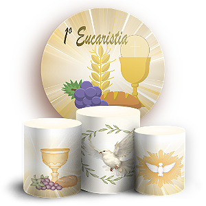 KIT Redondo e Trio - Religioso Eucaristia - Sublimado 3D