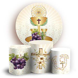 KIT Redondo e Trio - Religioso Eucaristia - Sublimado 3D