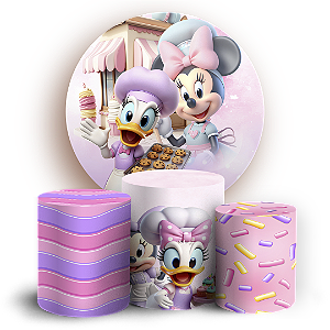 KIT Redondo e Trio - Minnie Confeitaria - Sublimado 3D