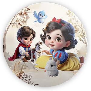 Painel Redondo - Branca De Neve - Sublimado 3D