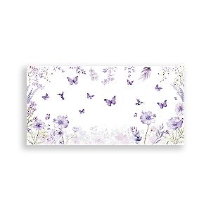 Painel Retangular - Floral Jardim Borboleta - Sublimado 3D