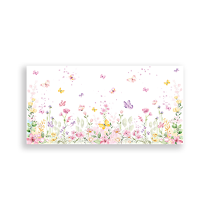 Painel Retangular - Floral Jardim Borboleta - Sublimado 3D
