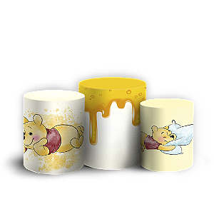 Trio Cilindro - Ursinho Pooh Aquarela - Sublimado 3D
