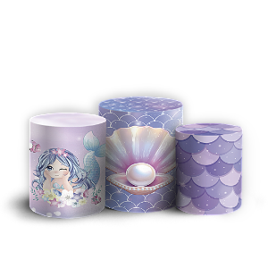 Trio Cilindro - Sereia - Sublimado 3D