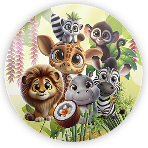 Painel Redondo - Madagascar - Sublimado 3D