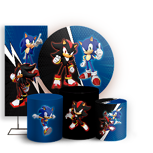 KIT Redondo Trio e Faixa - Sonic Shadow - Sublimado 3D