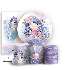 KIT Redondo Trio e Faixa - Sereia - Sublimado 3D