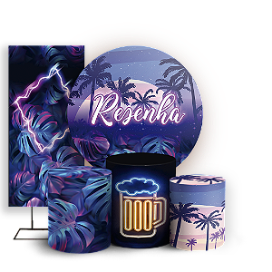 KIT Redondo Trio e Faixa - Resenha Tropical - Sublimado 3D