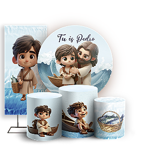 KIT Redondo Trio e Faixa - Religioso Tu Es Pedro - Sublimado 3D