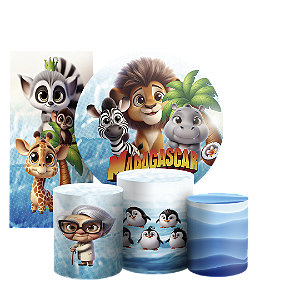 KIT Redondo Trio e Faixa - Madagascar - Sublimado 3D