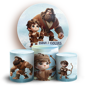 KIT Redondo e Trio - Religioso Davi E Golias - Sublimado 3D